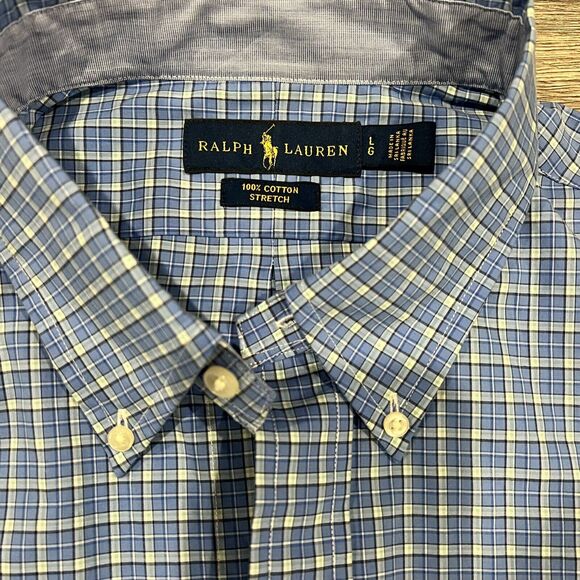 POLO RALPH LAUREN LONGSLEEVES MEN'S 100% COTTON SHIRT SIZE Large - Picture 8 of 8